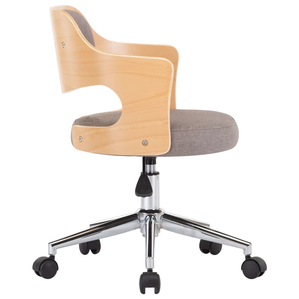 Drehbare Esszimmerstühle 6 Stk. Taupe Bugholz und Stoff