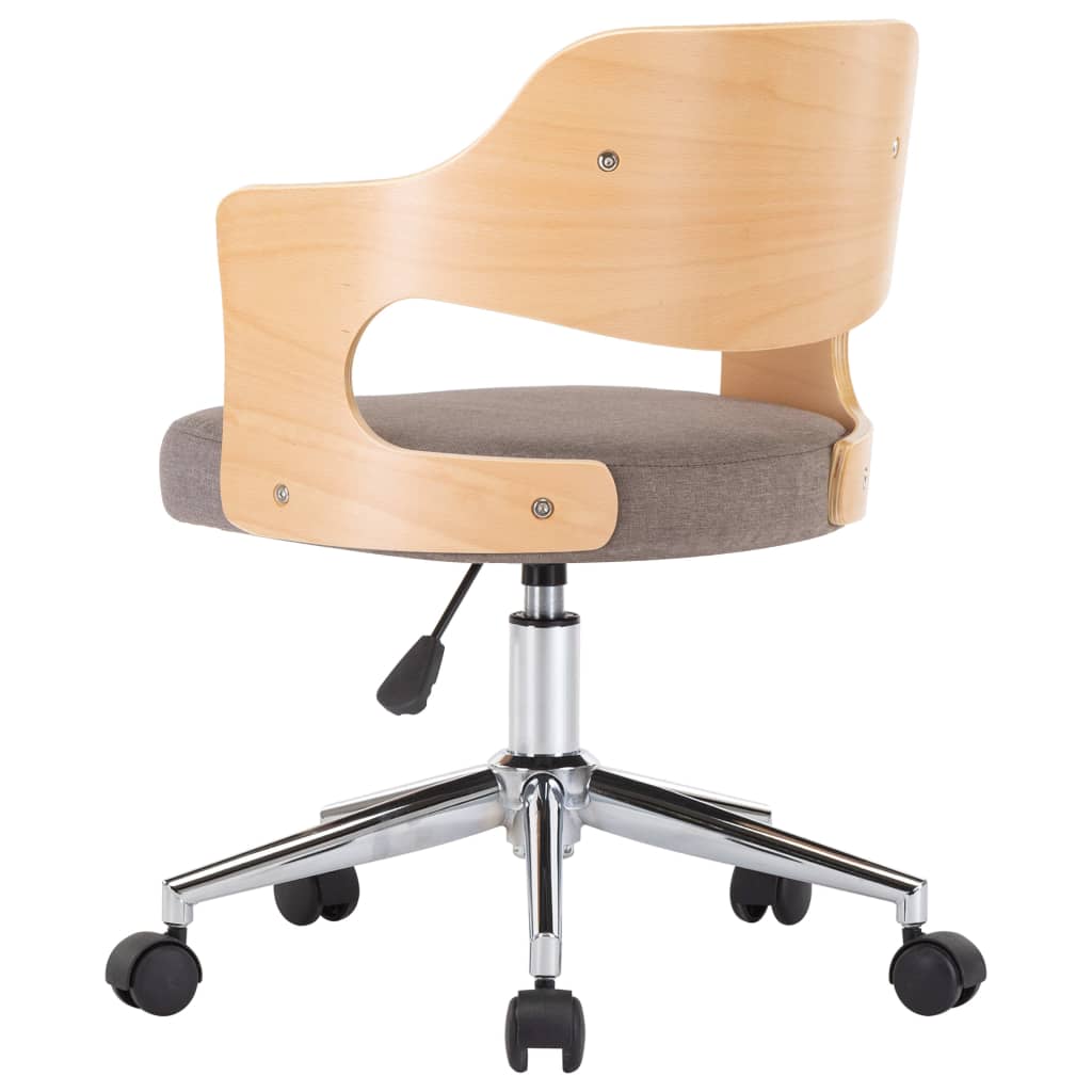 Drehbare Esszimmerstühle 6 Stk. Taupe Bugholz und Stoff
