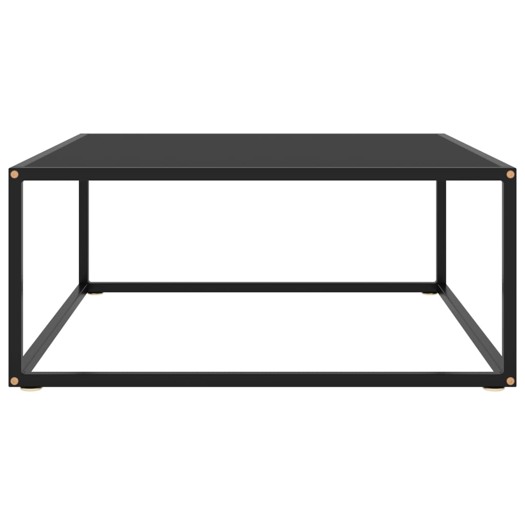 Couchtisch Schwarz mit Schwarzem Glas 80x80x35 cm