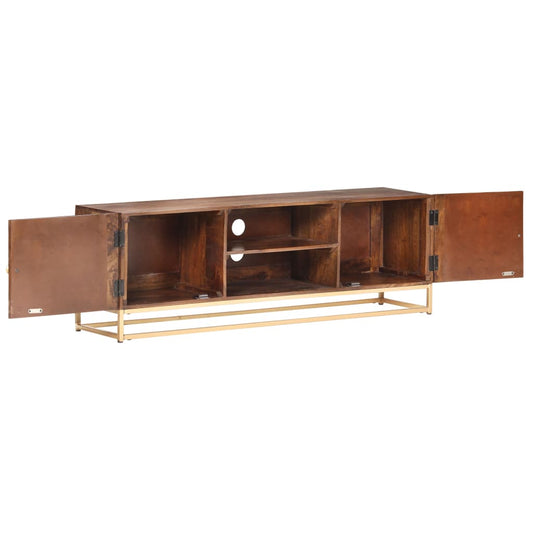 TV-Schrank 124 x 29 x 45 cm, massives Mangoholz