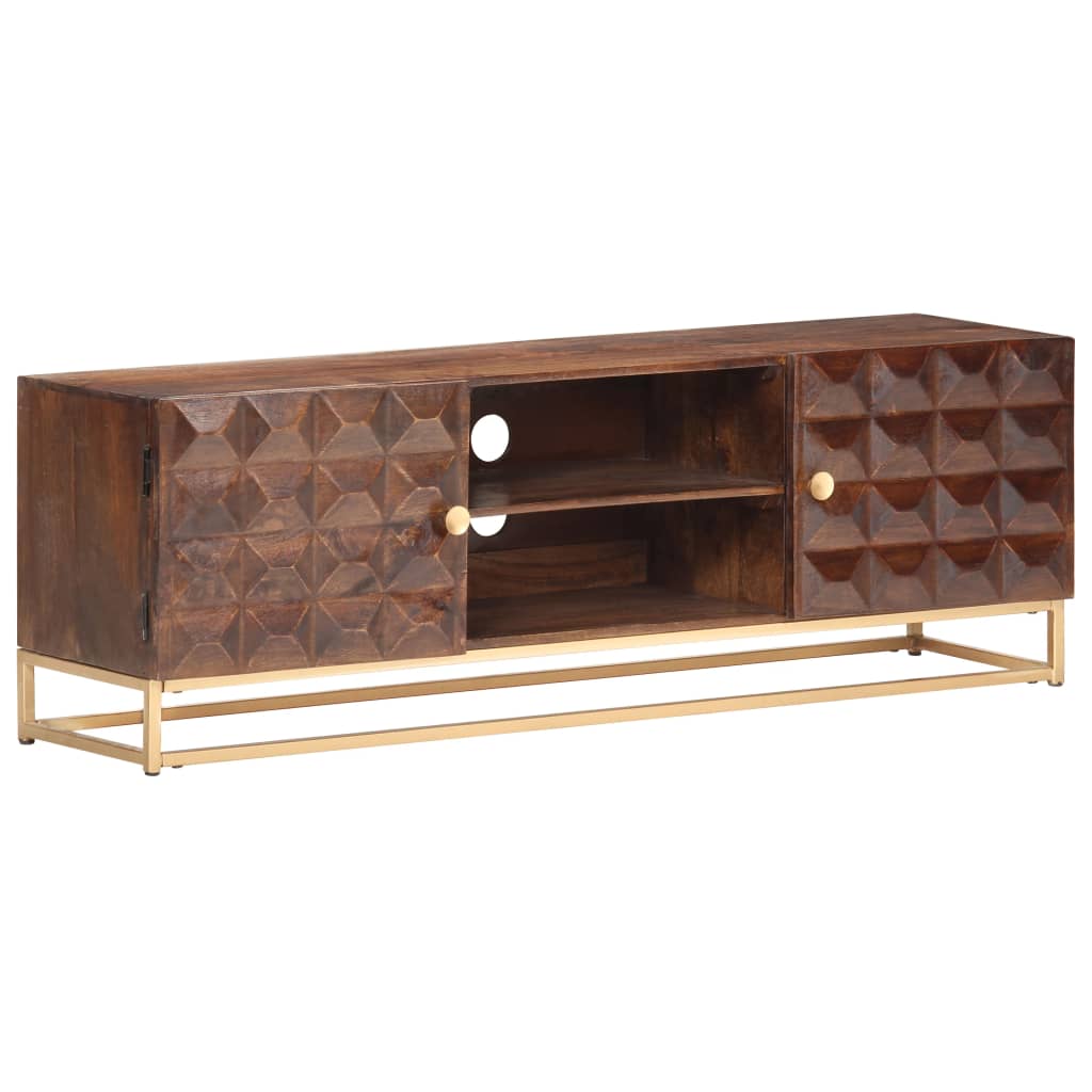 TV-Schrank 124 x 29 x 45 cm, massives Mangoholz