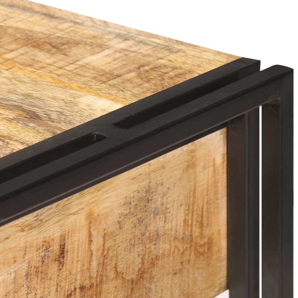 Sideboard 120x30x75 cm Raues Mango-Massivholz