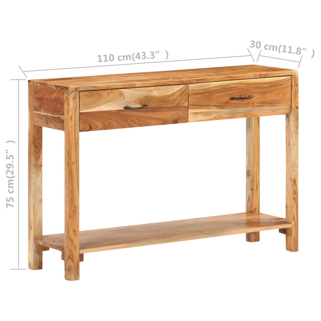 Sideboard 110x30x75 cm Massivholz Akazie