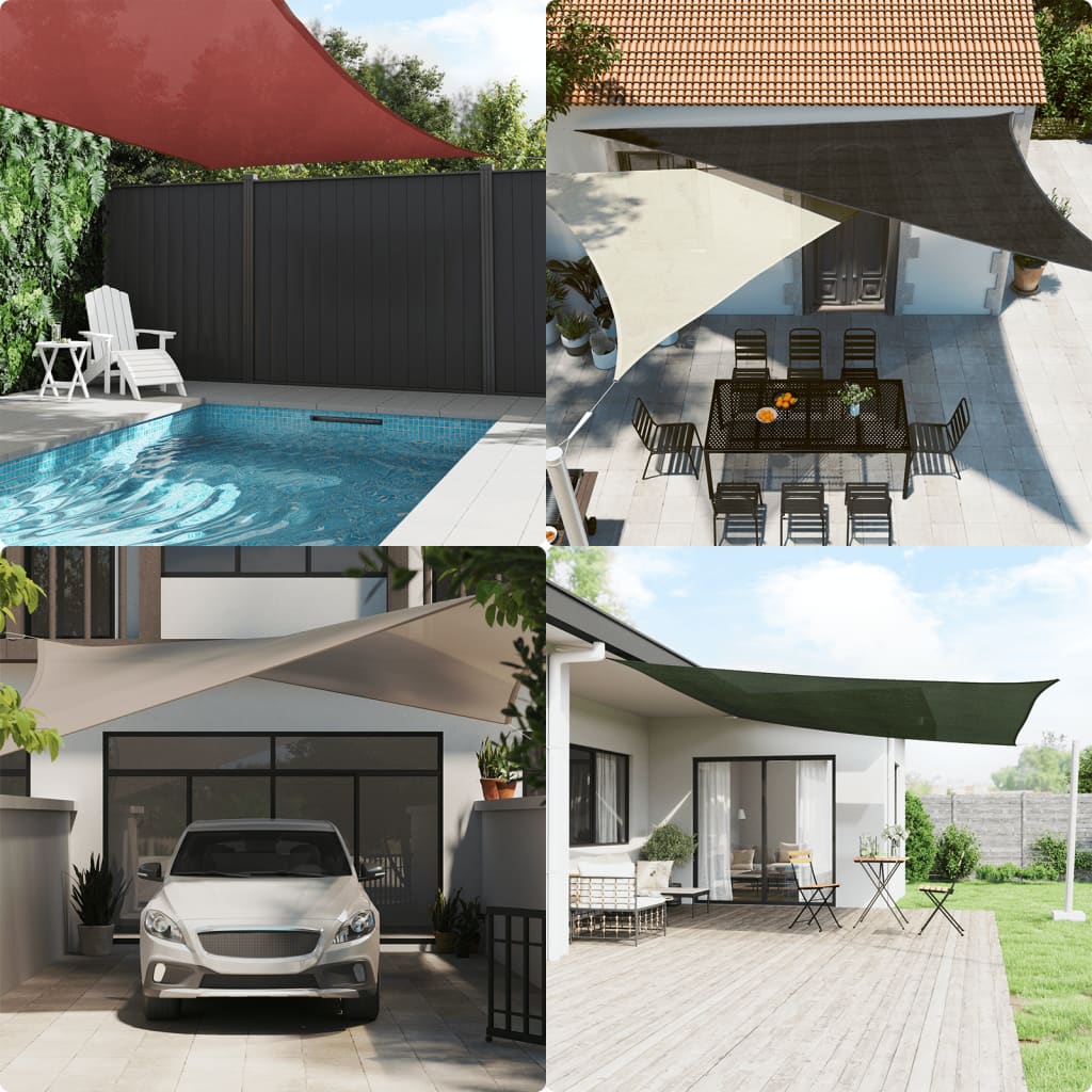 Sonnensegel 160 g/m² Anthrazit 6x6x6 m HDPE