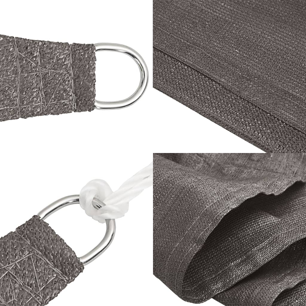 Sonnensegel 160 g/m² Anthrazit 6x6x6 m HDPE