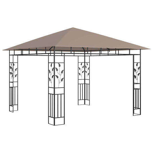 Pavillon mit Moskitonetz 3x3x2,73 m Taupe 180 g/m²