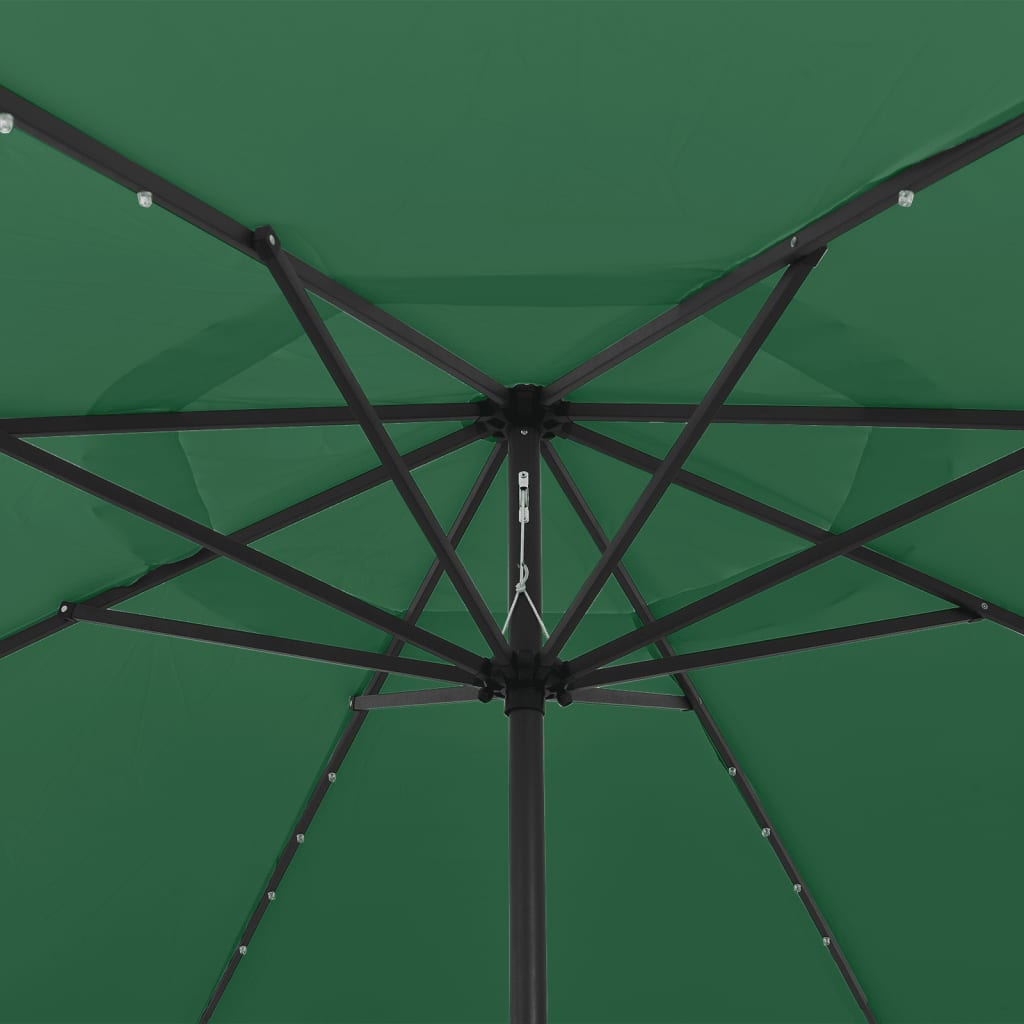 Sonnenschirm mit LED-Beleuchtung 400 cm Grün