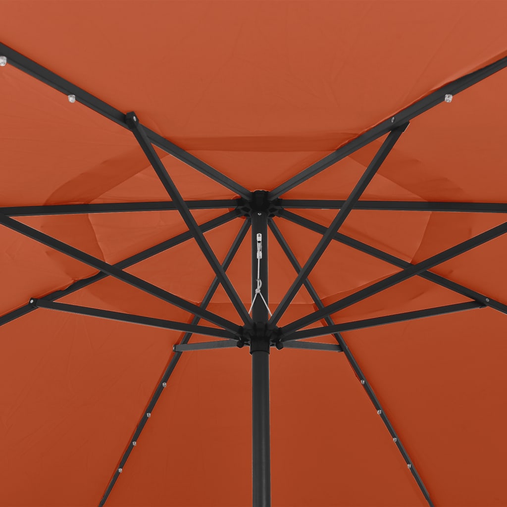 Sonnenschirm mit LED-Beleuchtung 400 cm Terrakotta