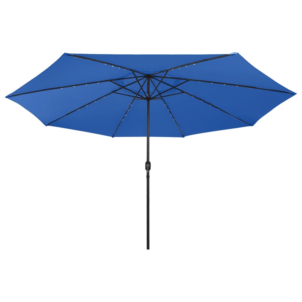 Sonnenschirm mit LED-Beleuchtung 400 cm Azurblau