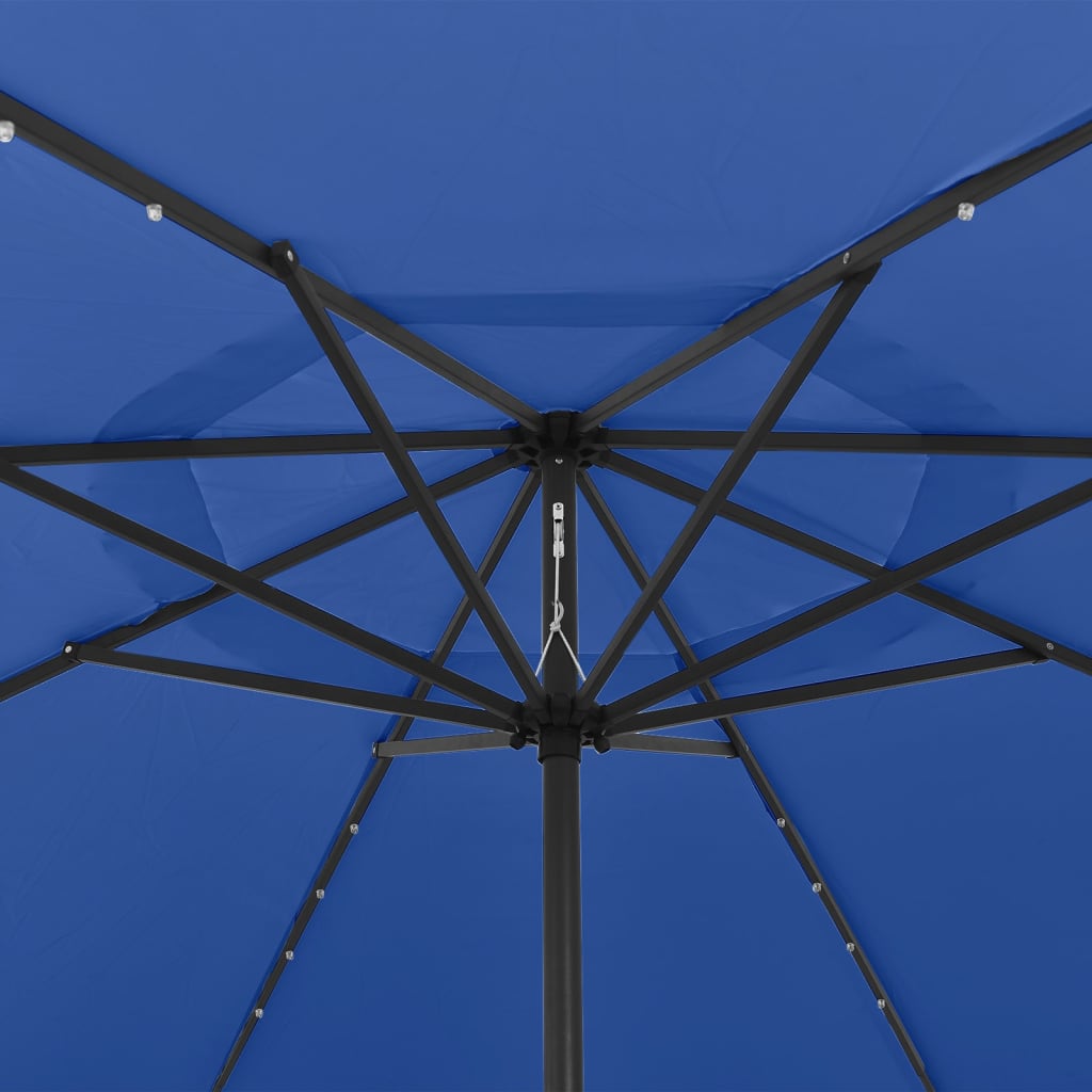 Sonnenschirm mit LED-Beleuchtung 400 cm Azurblau