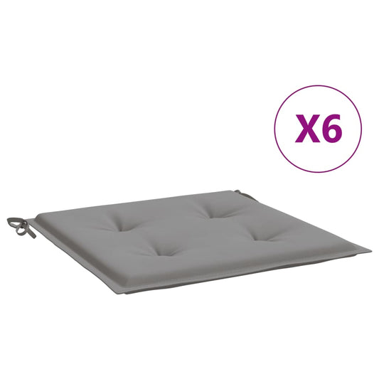 Gartenstuhl-Kissen 6 Stk. Grau 50x50x3 cm Oxford-Gewebe