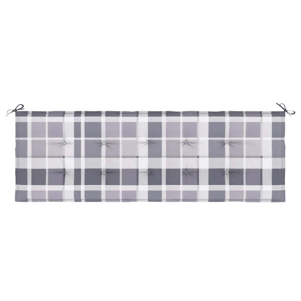 Gartenbank-Auflage Grau Karomuster 150x50x4 cm Oxford-Gewebe