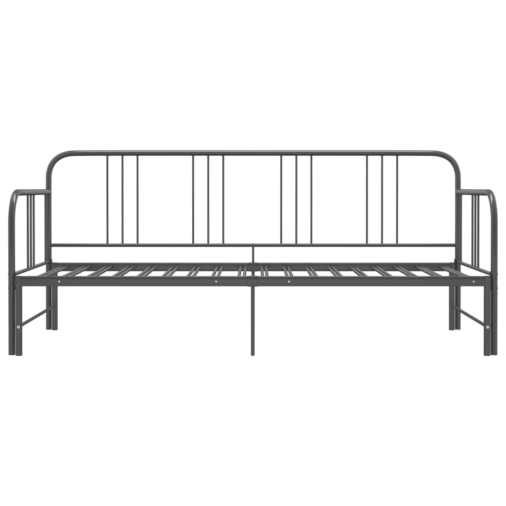 Ausziehsofa Bettgestell Grau Metall 90x200 cm