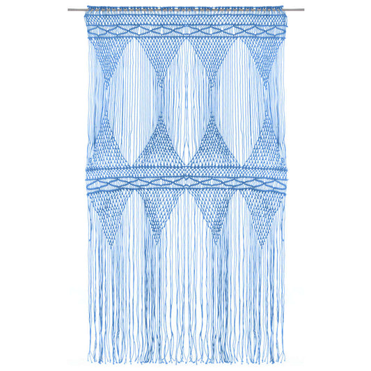 Makramee Vorhang Blau 140x240 cm Baumwolle