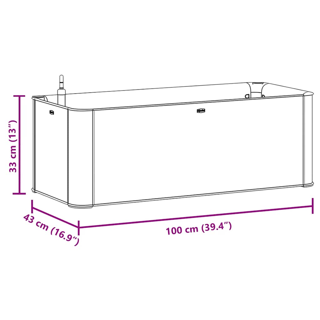 Garten-Hochbeet mit Selbstbewässerungssystem Weiß 100x43x33 cm