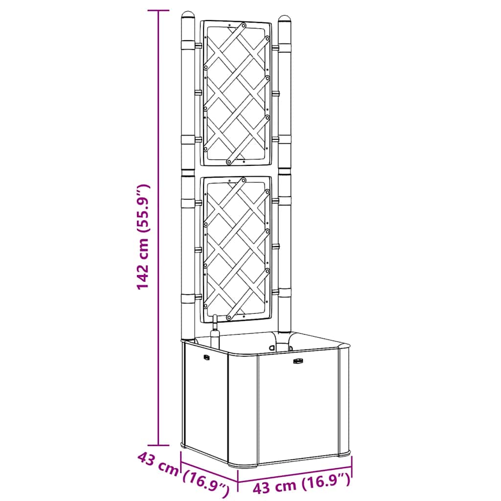 Garten-Hochbeet mit Spalier und Selbstbewässerungssystem Mokka