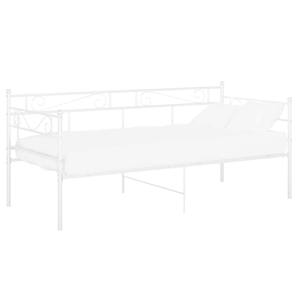 Schlafsofa Bettgestell Weiß Metall 90x200 cm