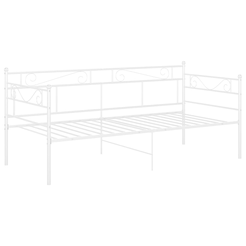Schlafsofa Bettgestell Weiß Metall 90x200 cm