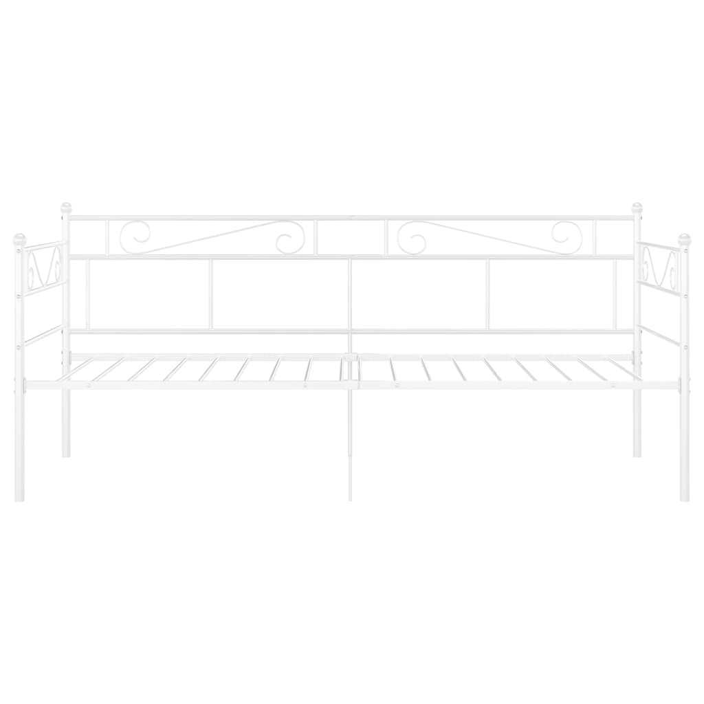 Schlafsofa Bettgestell Weiß Metall 90x200 cm