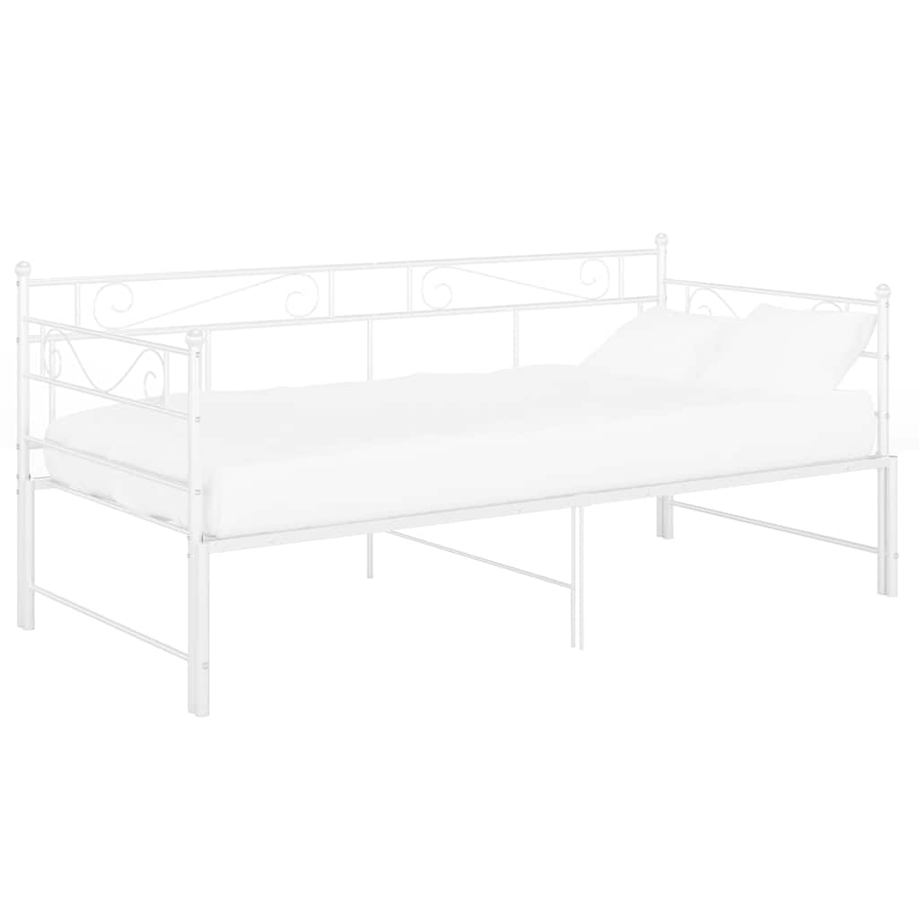 Ausziehsofa Bettgestell Weiß Metall 90x200 cm
