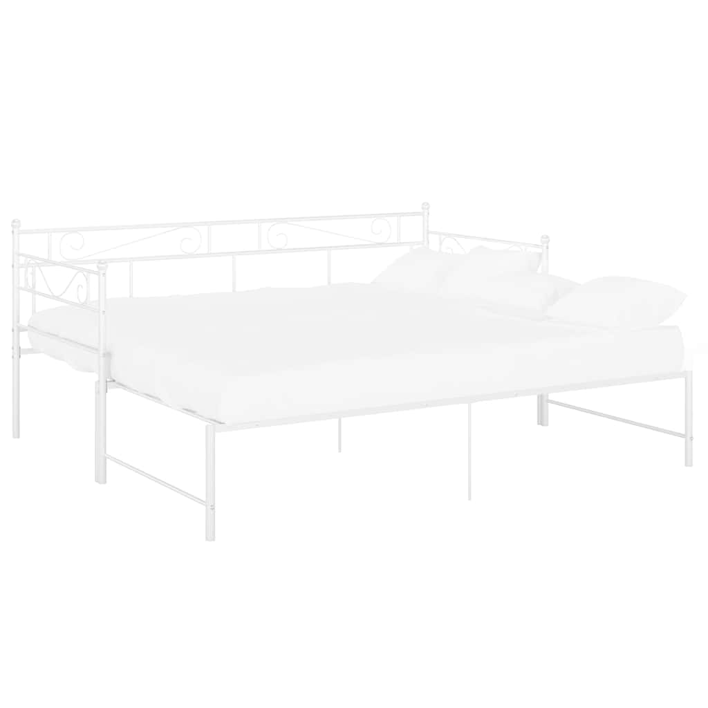 Ausziehsofa Bettgestell Weiß Metall 90x200 cm