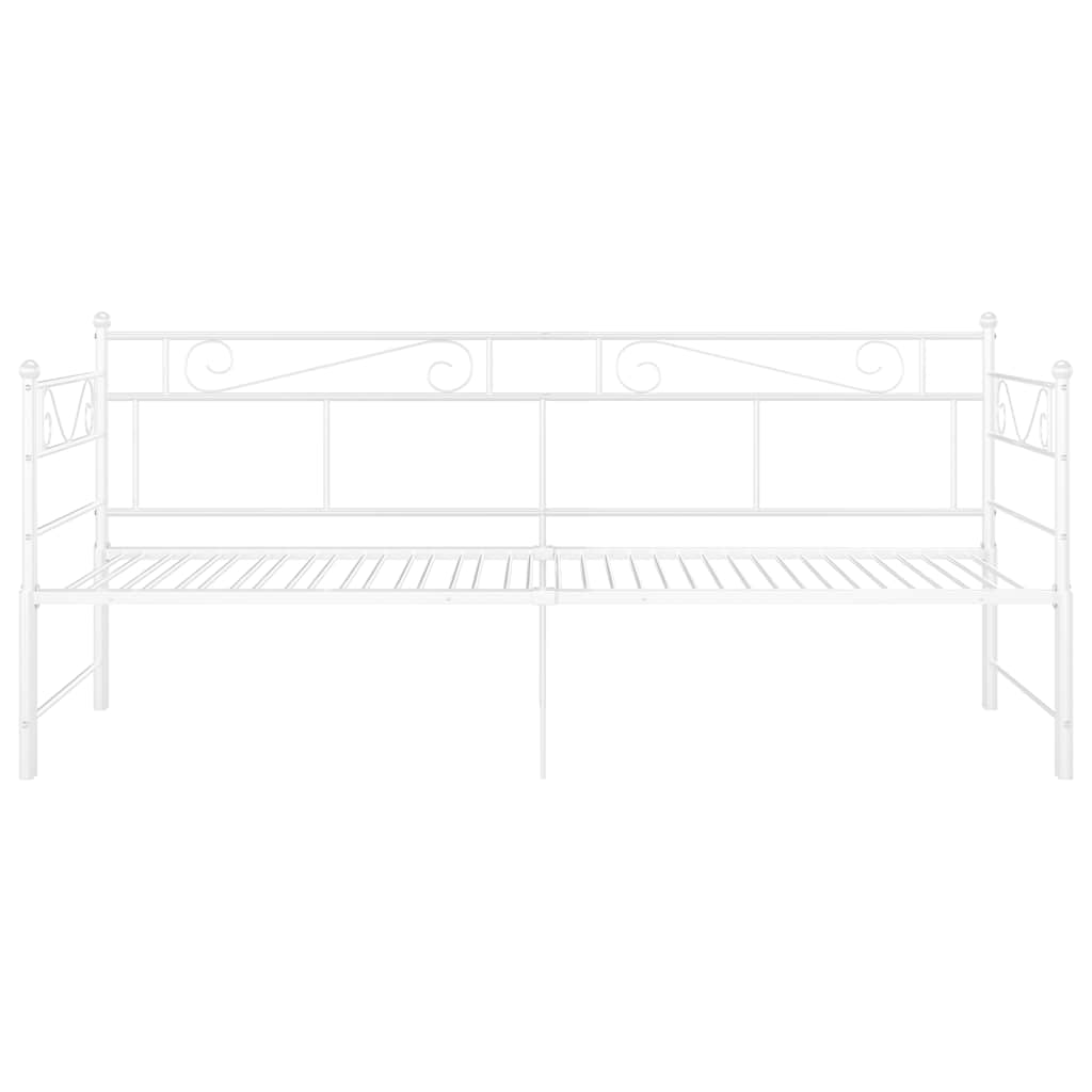 Ausziehsofa Bettgestell Weiß Metall 90x200 cm
