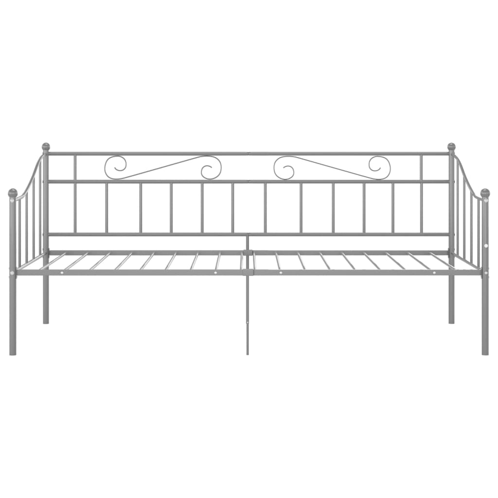 Schlafsofa Bettgestell Grau Metall 90x200 cm
