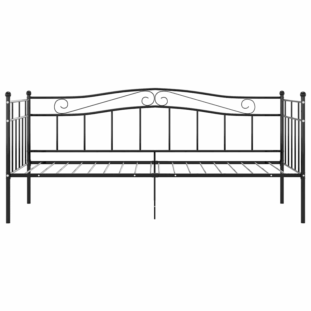 Schlafsofa Bettgestell Schwarz Metall 90x200 cm