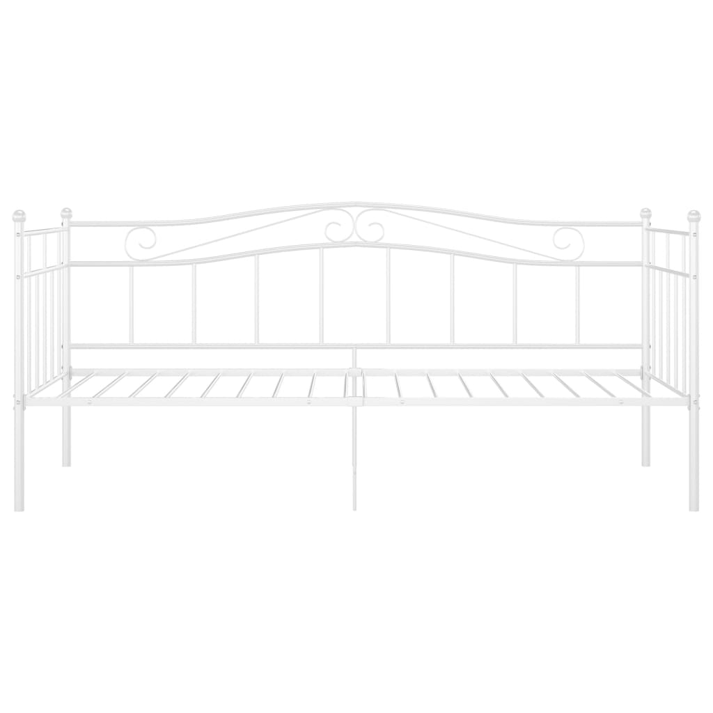 Schlafsofa Bettgestell Weiß Metall 90x200 cm