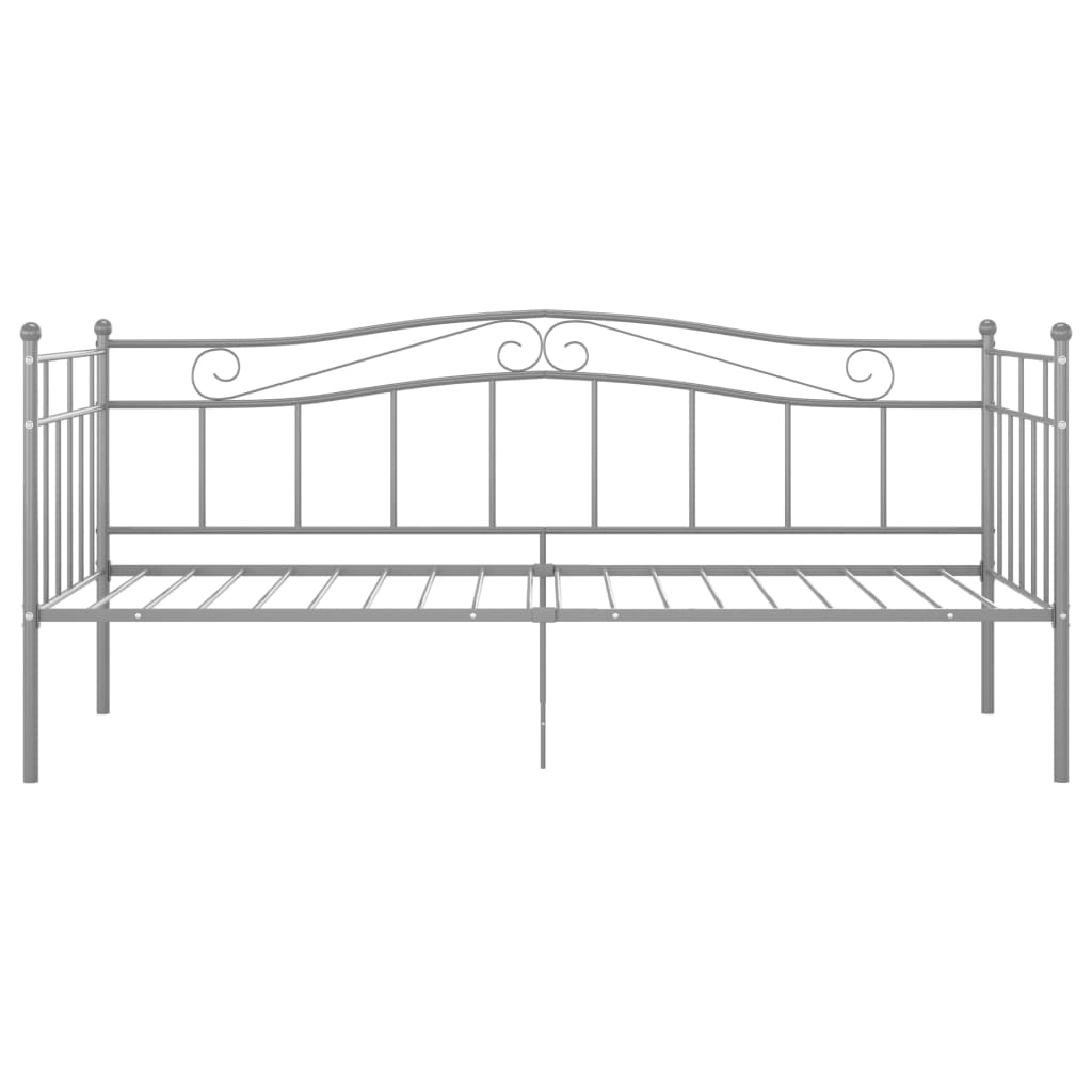 Schlafsofa Bettgestell Grau Metall 90x200 cm