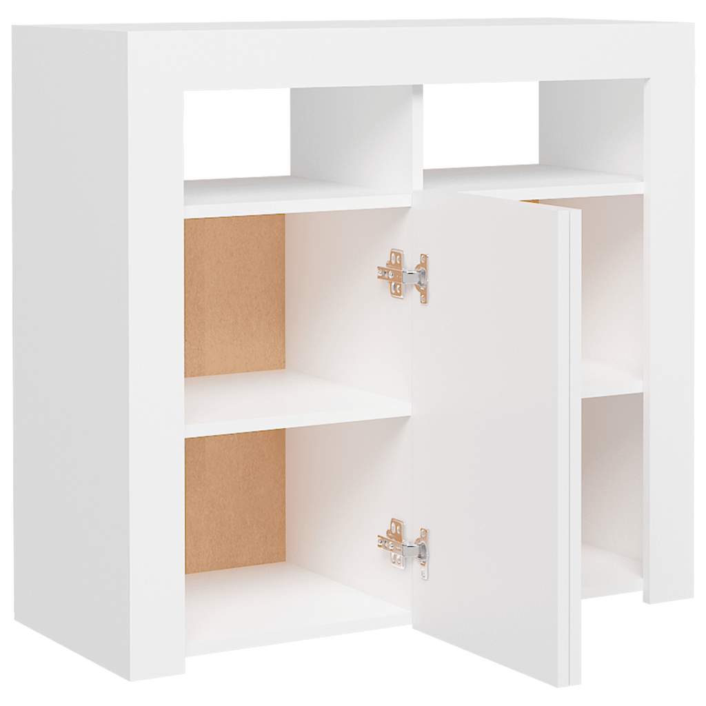Sideboard mit LED-Leuchten Weiß 80x35x75 cm