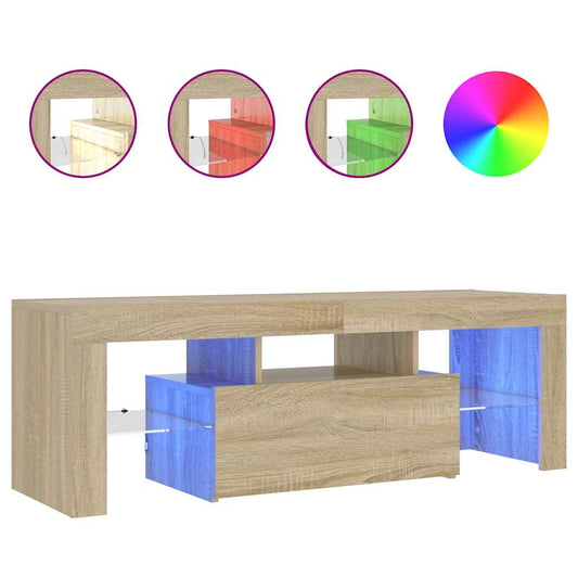 TV-Schrank mit LED-Leuchten Sonoma-Eiche 120x35x40 cm