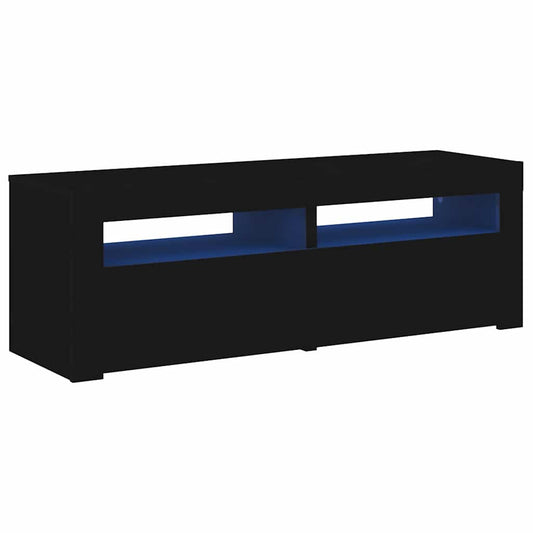 TV-Schrank mit LED-Leuchten Schwarz 120x35x40 cm