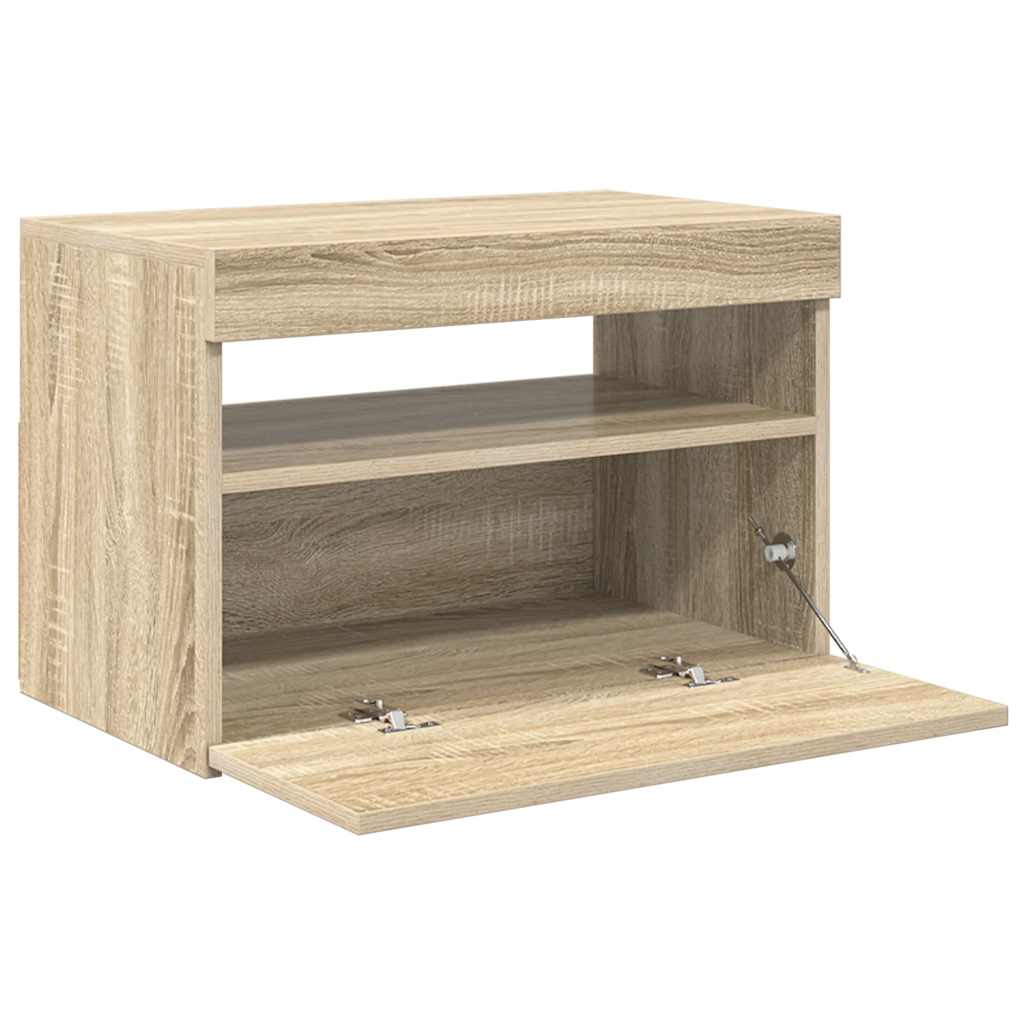 TV-Schrank mit LED-Leuchten Sonoma-Eiche 60x35x40 cm
