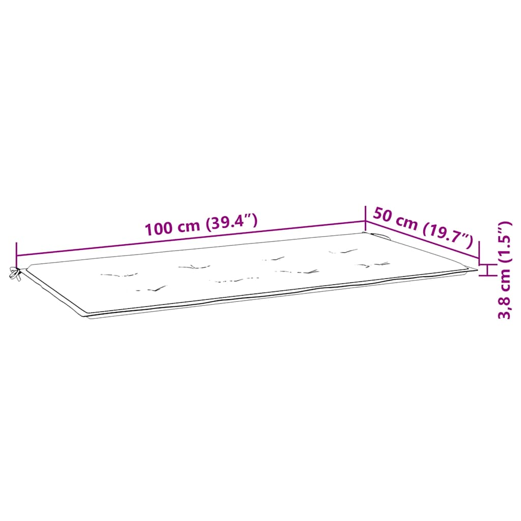 Gartenbank mit Cremeweißer Auflage 112 cm Massivholz Teak