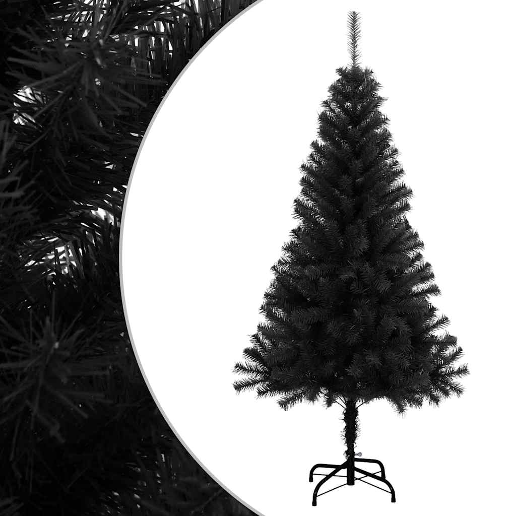 Künstlicher Weihnachtsbaum mit Ständer Schwarz 120 cm PVC