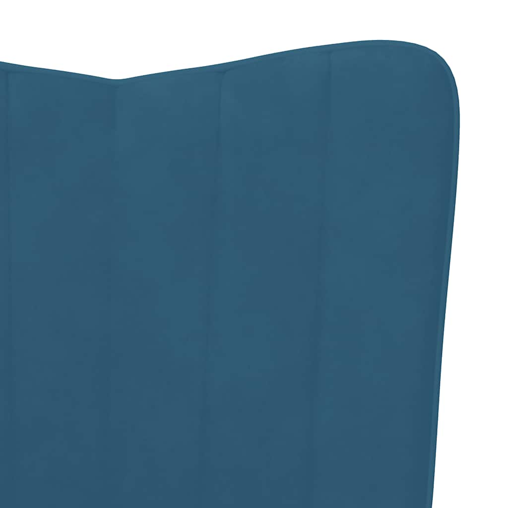 Schaukelstuhl mit Hocker Samt Blau