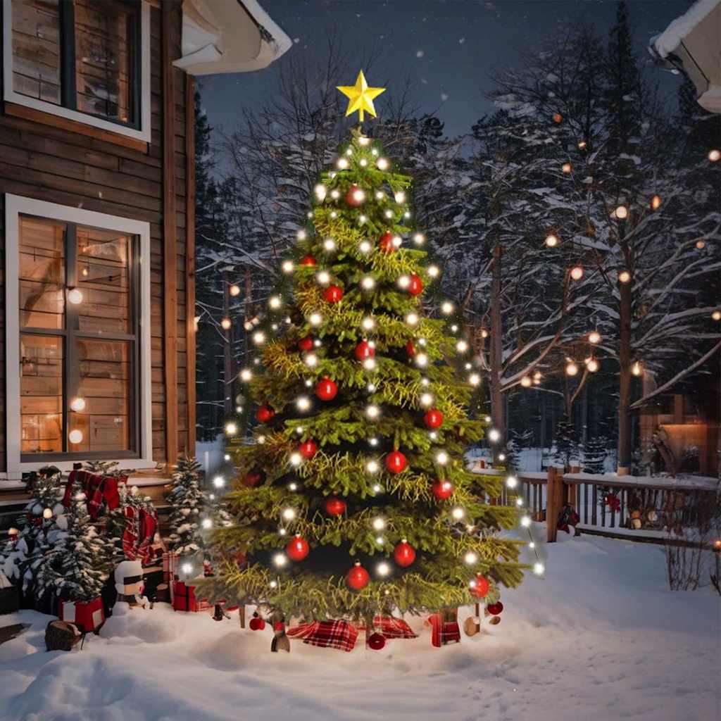 Weihnachtsbaum-Lichternetz mit 180 LEDs Kaltweiß 180 cm