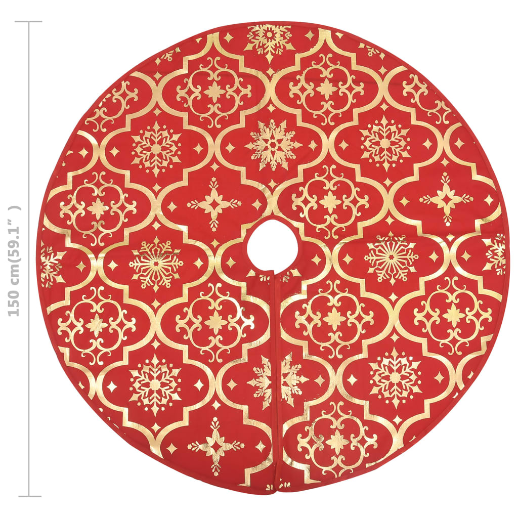 Luxus Weihnachtsbaumrock mit Socke Rot 150 cm Stoff