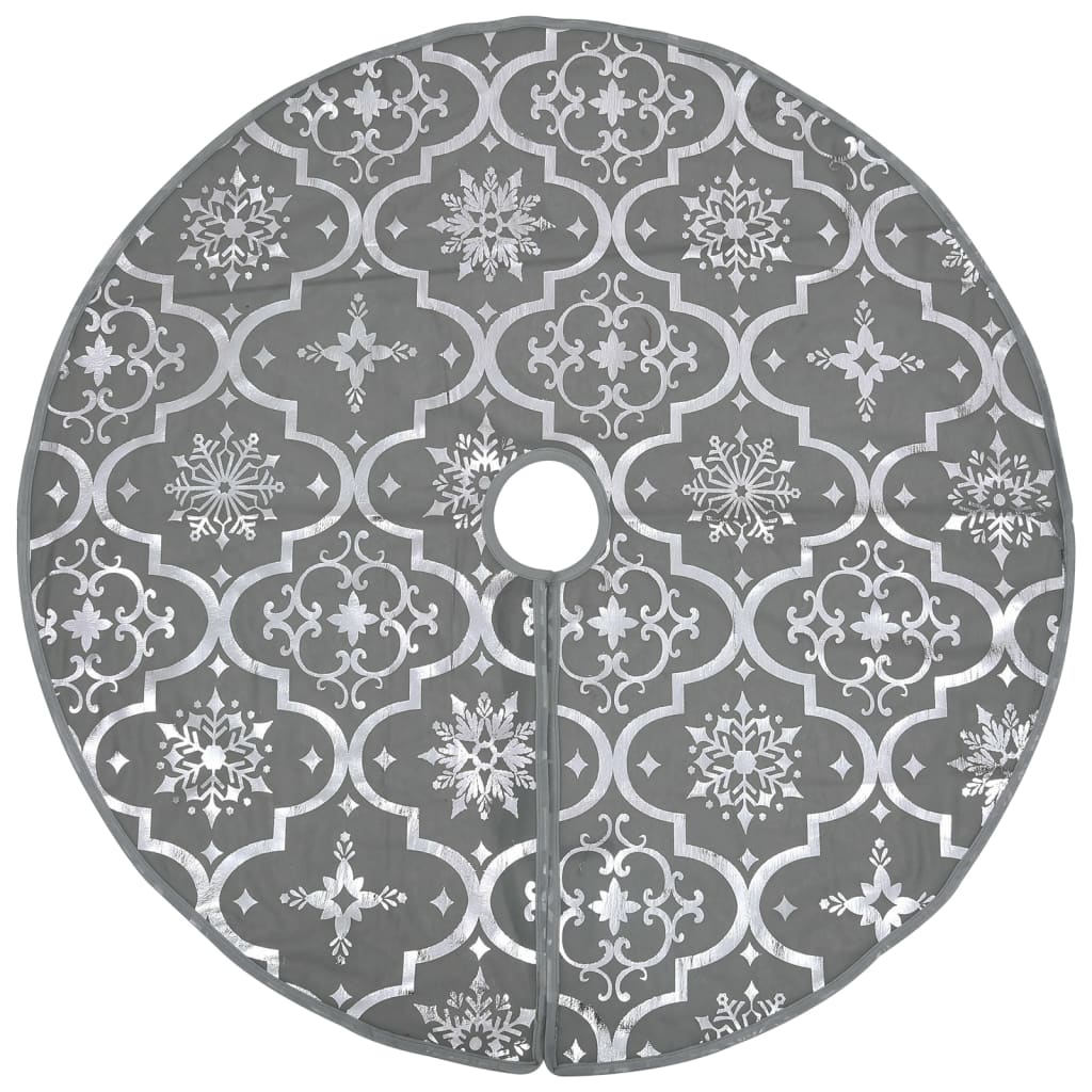 Luxus-Weihnachtsbaumdecke mit Socke Grau 150 cm Stoff