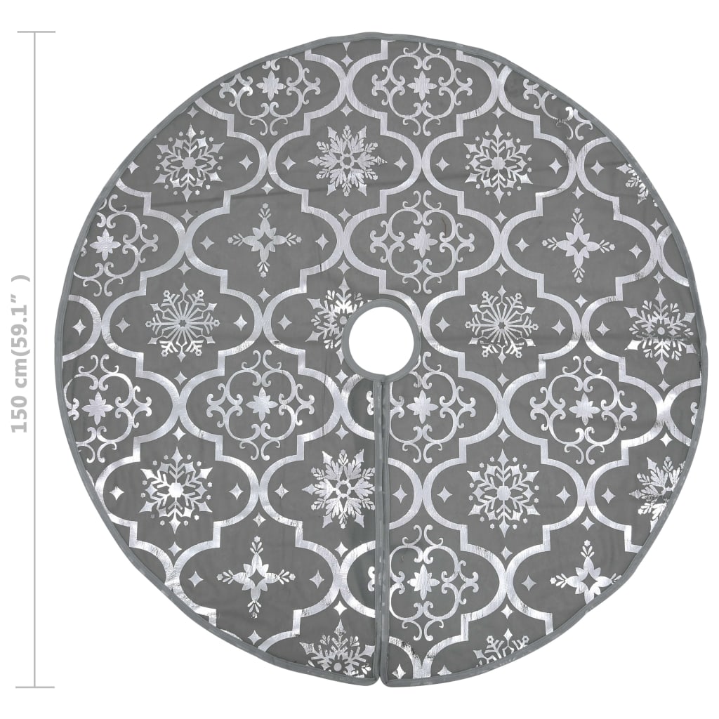 Luxus-Weihnachtsbaumdecke mit Socke Grau 150 cm Stoff