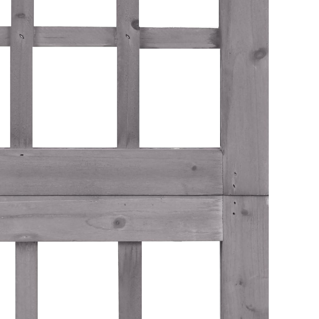 Spalier/Paravent 6-teilig Massivholz Tanne Grau 242,5x180 cm