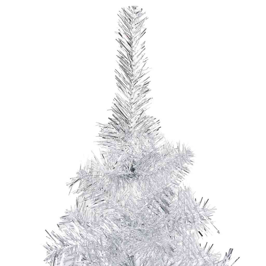 Künstlicher Weihnachtsbaum Beleuchtung & Kugeln Silber 120 cm
