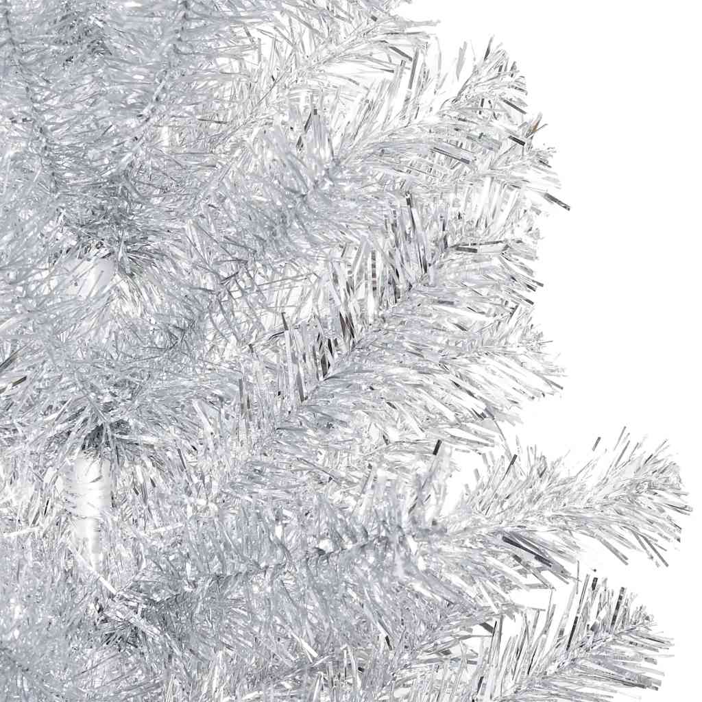 Künstlicher Weihnachtsbaum Beleuchtung & Kugeln Silber 120 cm