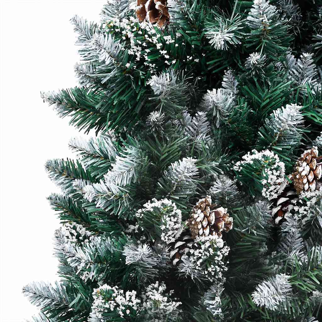 Künstlicher Weihnachtsbaum mit Beleuchtung Kugeln Zapfen 180 cm