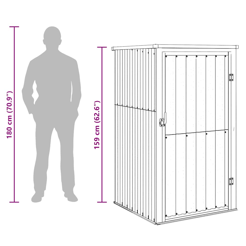 Gerätehaus Braun 88x89x161 cm Verzinkter Stahl