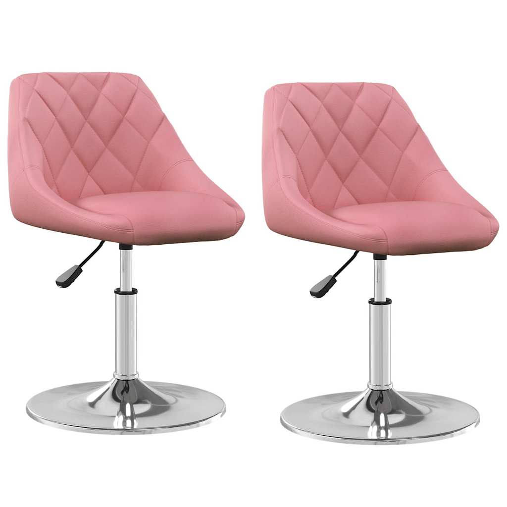Esszimmerstühle 2 Stk. Drehbar Rosa Samt