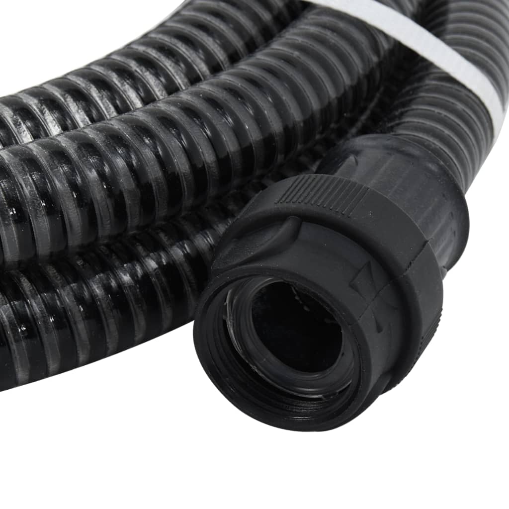 Saugschlauch mit PVC-Anschlüssen Schwarz 1" 7 m PVC