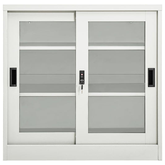 Schrank mit Schiebetür Hellgrau 90x40x90 cm Stahl