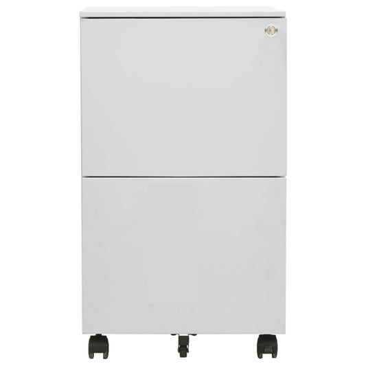 Aktenschrank mit Rollen Hellgrau 39x45x67 cm Stahl